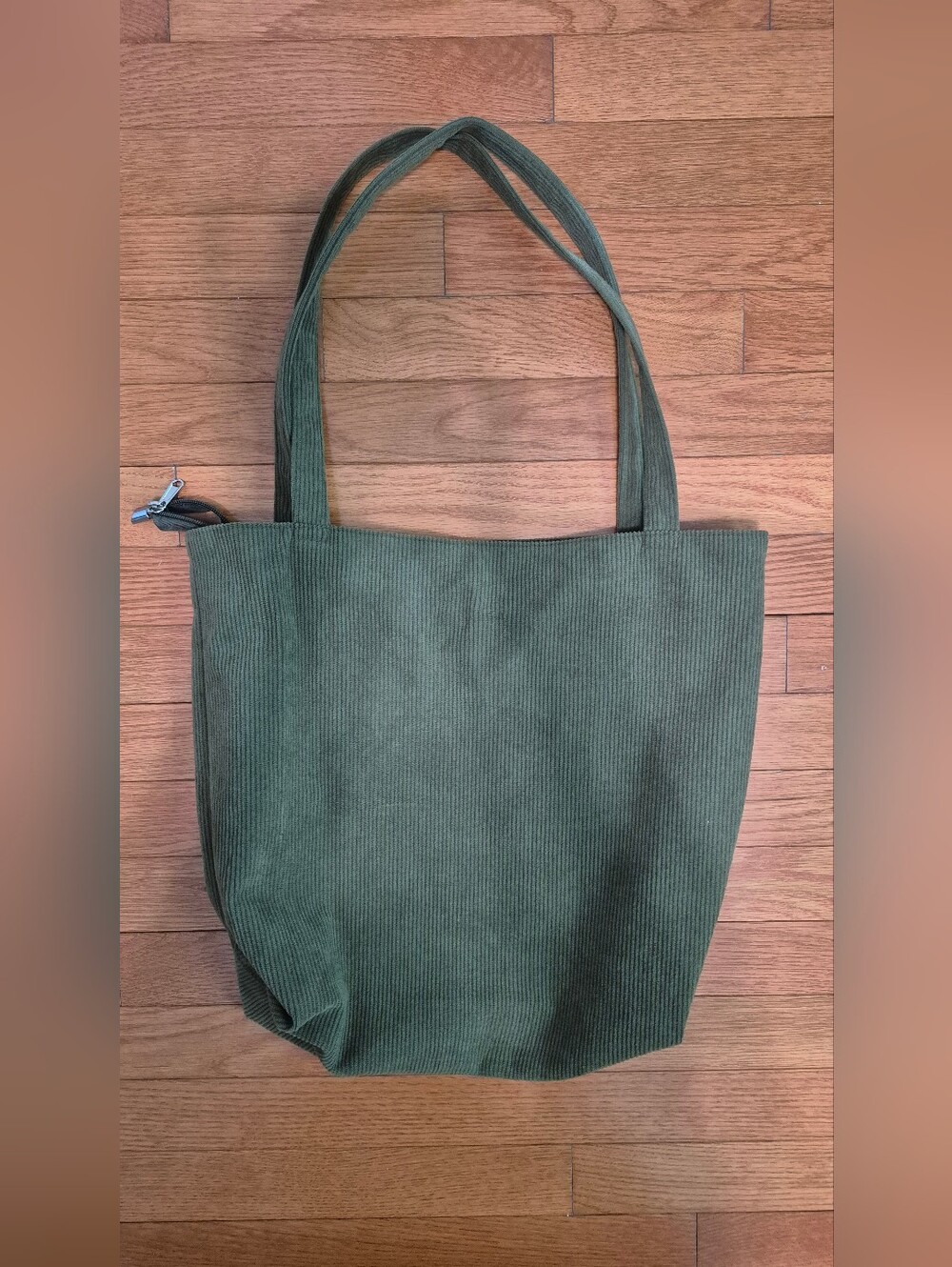 Corduroy Tote Bag in Olive Green - Unbranded - Brand New